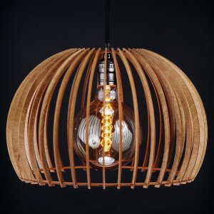 Подвесной деревянный светильник цвет орех «Сфера»