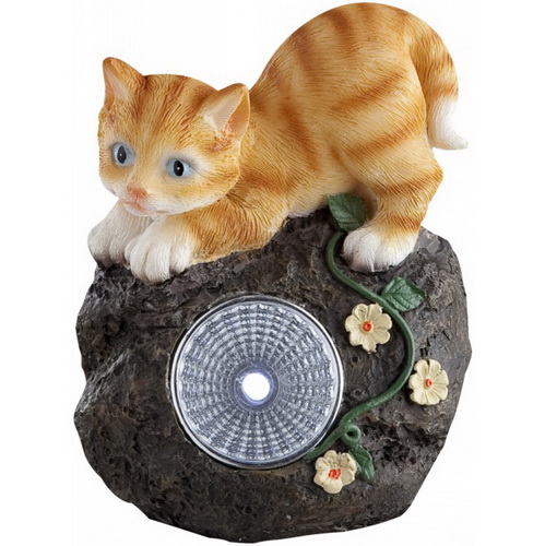 Фигура котёнок на камне 33103-24 Solar Globo Lighting