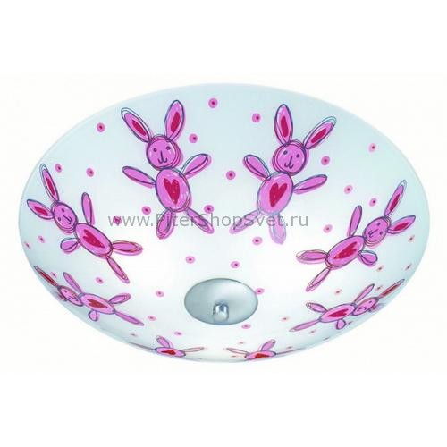 потолочный светильник для детской с розовыми зайцами 102397 Vaggeryd MarkSlojd