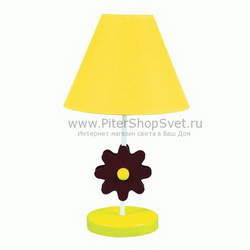 Детская настольная лампа с жёлтым абажуром из ткани 365033101 улыбка