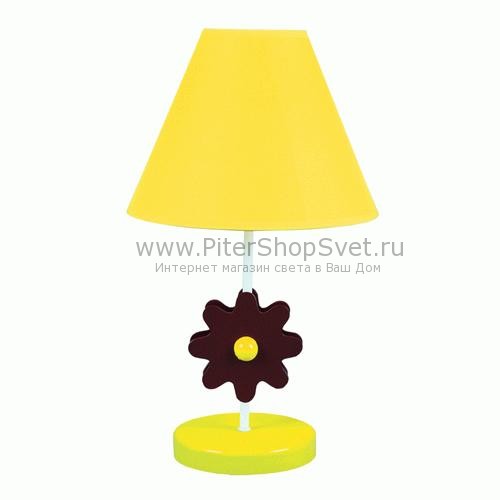 Детская настольная лампа с жёлтым абажуром из ткани 365033101 улыбка от производителя MW-Light